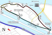 A track map of the Circuit Gilles Villeneuve.