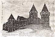 Gravure van het kasteel XVII eeuw.