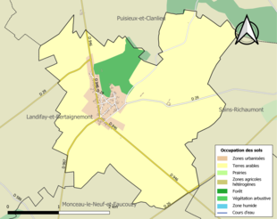 Kolorowa mapa przedstawiająca użytkowanie gruntów.