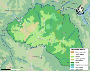 Kolorowa mapa przedstawiająca zagospodarowanie terenu.