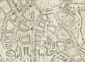 Detail of 1728 map of Boston, showing location of State House (letter "a" on map)