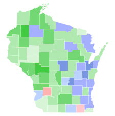 1934 Wisconsin gubernur hasil pemilihan peta oleh county.svg