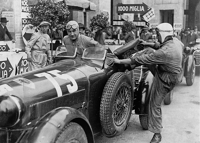 Brivio and co-driver Ongaro at 1936 Mille Miglia