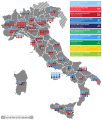 Seat distribution by constituency for the 1946 Italian general election.
