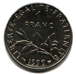 Fransk Franc: Myntenheten i Frankrike 1795–2002