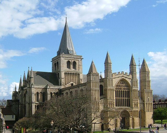 Rochester Cathedral viewed from the west at Castle Gardens