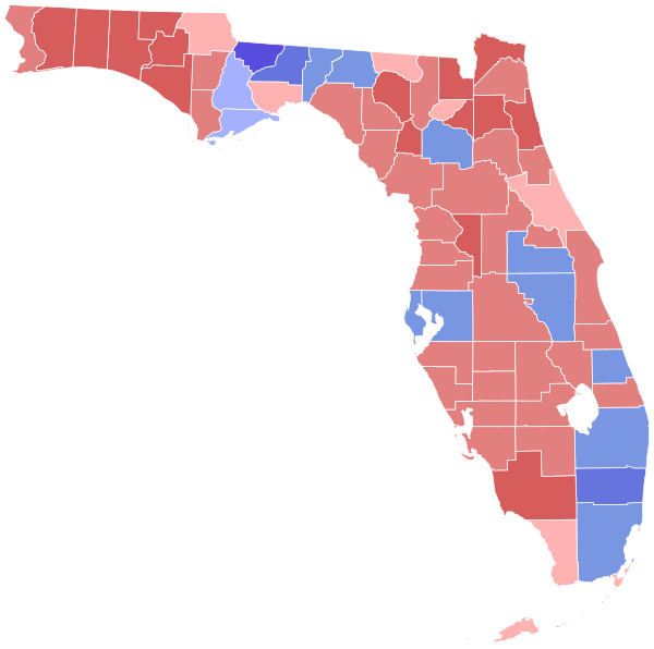 2010 Florida gubernatorial election results map by county.svg