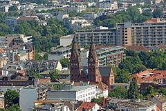 La cathédrale Sainte-Marie de Hambourg dans le quartier de Sankt Georg.