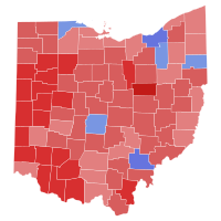 2014 Ohio State Treasurer election results map by county.svg