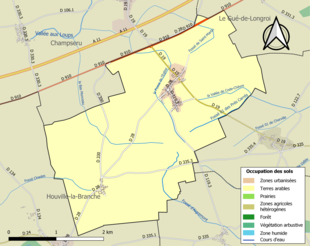 Kolorowa mapa przedstawiająca użytkowanie gruntów.