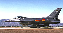 F-16 of the 62d Fighter Squadron ready for takeoff at Luke 62d Fighter Squadron F-16 - 1.jpg