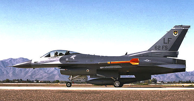 F-16 of the 62d Fighter Squadron ready for takeoff at Luke