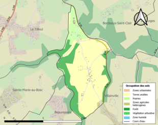 Kolorowa mapa przedstawiająca użytkowanie gruntów.