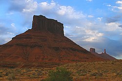 Castle Rock at far right overlooks Castle Valley