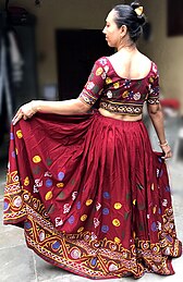 Traditional Rogan painting Ghagra choli, hand painted by Ashish Kansara A flared lehenga.jpg