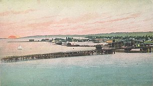 Aerial view of Sturgeon Bay, from a postcard published 1908 or earlier