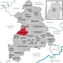 Läget för Aidlingen i Landkreis Böblingen