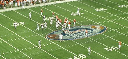 Clemson lines up on offense during the third quarter.
