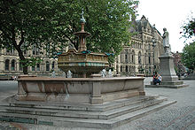 The fountain in Albert Square, erected for the Diamond Jubilee of Queen Victoria Albert-Square-Manchester-Fountain.jpg