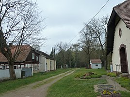 Village street and hunting lodge