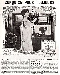 Publicité de presse pour le dentifrice Dentol par Henri Manuel en 1921.