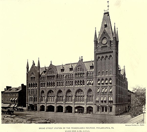 The original Broad Street Station in September 1885