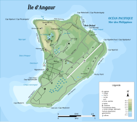 Angaur Adası haritası.