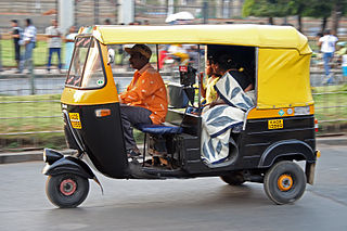 Auto rickshaw vehicle used for transportation in india