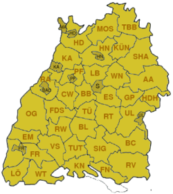 Kórta wokrejsow Baden-Württembergskeje