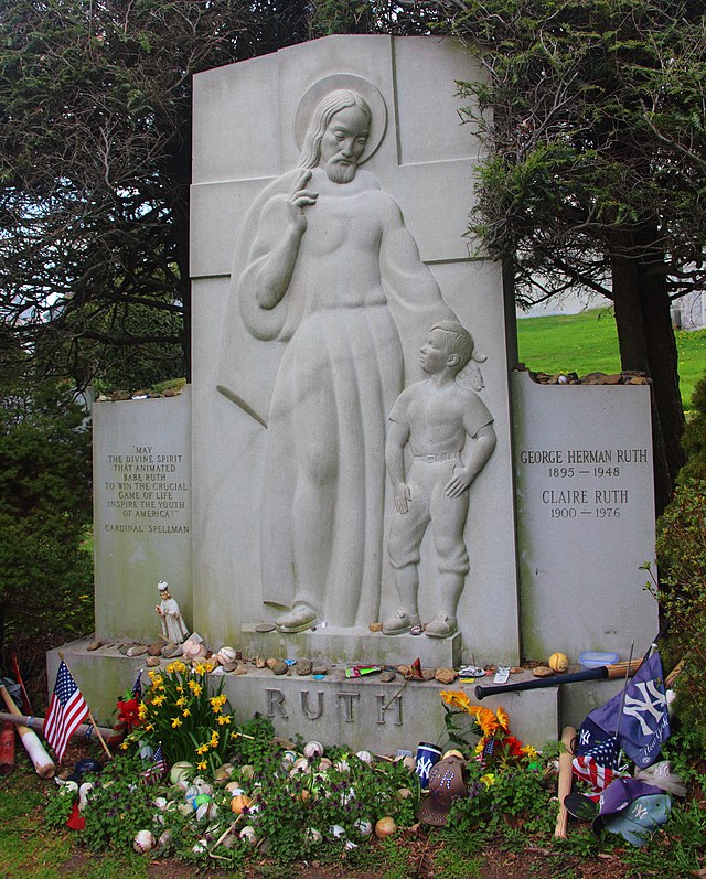 Babe Ruth's grave. My grandma is buried close by : r/baseball