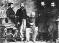 Bild 3 Group photo at the 1869 IWA congress in Basel. From left to right: Monchal, Charles Perron, Mikhail Bakunin, Giuseppe Fanelli and Valerian Mroczkovsky.