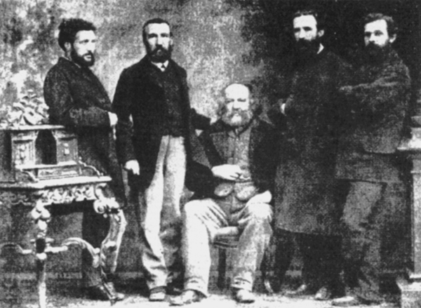 Mikhail Bakunin with fellow members of the International Workingmen's Association in Basel