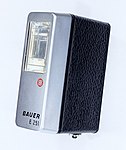 Bauer E 251 - Compact automatic flash with built-in rechargeable battery Made in Germany, Robert Bosch Photokino GMBH, 1969