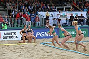 Deutsch: Beachhandball Europameisterschaften 2019 (Beach handball Euro); Tag 6: 7. Juli 2019 – Frauenfinale, Dänemark-Ungarn 2:0 (18:12, 23:22) English: Beach handball Euro; Day 6: 7 July 2019 – Women's Final – Denmark-Hungary 2:0 (18:12, 23:22)