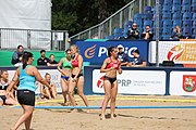 Deutsch: Beachhandball Europameisterschaften 2019 (Beach handball Euro); Tag 2: 3. Juli 2019 – Frauen, Vorrunde Gruppe D, Ukraine-Deutschland 2:0 (23:22, 32:24) English: Beach handball Euro; Day 2: 3 July 2019 – Women Preliminary Round Group D – Ukraine-Germany 2:0 (23:22, 32:24)