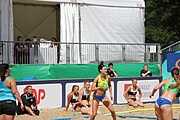 Deutsch: Beachhandball Europameisterschaften 2019 (Beach handball Euro); Tag 2: 3. Juli 2019 – Frauen, Vorrunde Gruppe D, Ukraine-Deutschland 2:0 (23:22, 32:24) English: Beach handball Euro; Day 2: 3 July 2019 – Women Preliminary Round Group D – Ukraine-Germany 2:0 (23:22, 32:24)