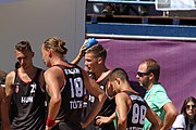 Deutsch: Beachhandball bei den Olympischen Jugendspielen 2018; Tag 3, 9. Oktober 2018; Jungs, Vorrunde, Gruppe A - Ungarn-Thailand 2:1 English: Beach handball at the 2018 Summer Youth Olympics at 9 October 2018 – Girls Preliminary Round Group A‎ – Hungary-Thailand 2:1