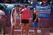 Deutsch: Beachhandball bei den Olympischen Jugendspielen 2018 in Buenos Aires; Tag 7, 13. Oktober 2018; Jungen, Halbfinale – Spanien-Kroatien 2:1 English: Beach handball at the 2018 Summer Youth Olympics in Buenos Aires at 13 October 2018 – Boys Semifinal – Spain-Croatia 2:1 Español: Handball de playa en los Juegos Olimpicos de la Juventud Buenos Aires 2018 en 13 de octubre de 2018 – Semifinales de chicos - España-Croacia 2:1