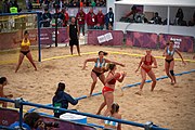 Deutsch: Beachhandball bei den Olympischen Jugendspielen 2018; Tag 5, 10. November 2018; Mädchen, Hauptrunde - Kroatien-Argentinien 1:2 English: Beach handball at the 2018 Summer Youth Olympics at 11 October 2018 – Girls Main Round – Croatia-Argentina 1:2