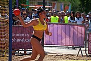 Deutsch: Beachhandball bei den Olympischen Jugendspielen 2018 in Buenos Aires; Tag 7, 13. Oktober 2018; Mädchen, Halbfinale – Ungarn-Argentinien 1:2 English: Beach handball at the 2018 Summer Youth Olympics in Buenos Aires at 13 October 2018 – Girls Semifinal – Hungary-Argentina 1:2 Español: Handball de playa en los Juegos Olimpicos de la Juventud Buenos Aires 2018 en 13 de octubre de 2018 – Semifinales Femeninas - Hungría-Argentina 1:2