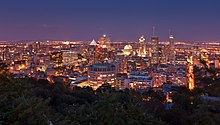 Montreal is the most populous French-speaking city in North America Belvedere Kondiaronk chalet du Mont Royal.jpg