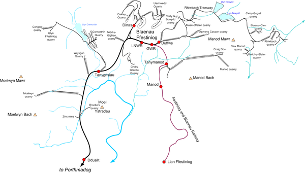 Railways in the Blaenau Ffestiniog area