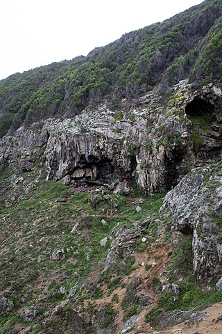 <span class="mw-page-title-main">Blombos Cave</span> Archaeological site in Western Cape, South Africa