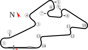 Layout of the Brno Circuit Brno (formerly Masarykuv okruh).svg