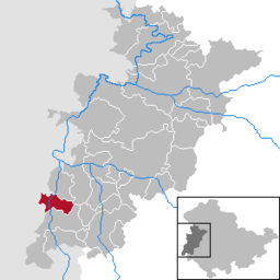 Läget för kommunen Buttlar i Wartburgkreis