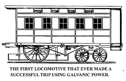 Charles Grafton Page's electromagnetic locomotive.[42]