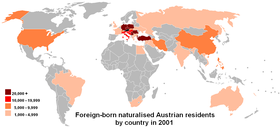 The birthplaces of foreign-born naturalised residents of Austria COB data Austria.PNG