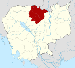 Map of Cambodia highlighting Preah Vihear