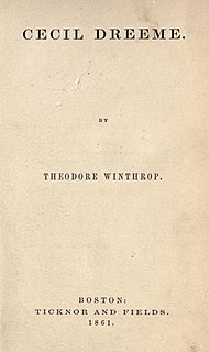 <i>Cecil Dreeme</i> 1861 novel by Theodore Wintrop