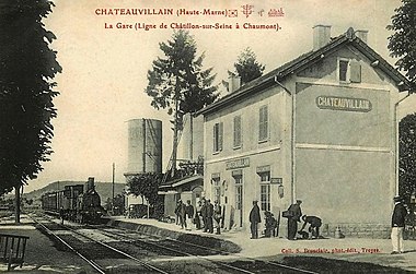 Châteauvillain station on an old postcard from around 1910